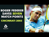 When Roger Federer Saved 7 MATCH POINTS and won!  | Cincinnati 2003