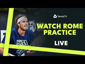 LIVE PRACTICE: Stefanos Tsitsipas Prepares For His Quarter-Final in Rome Tonight